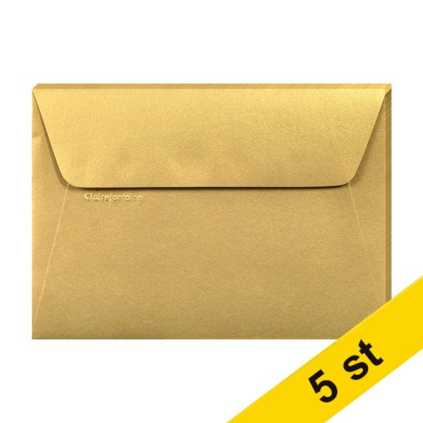 Clairefontaine Kuvert 120g C6 | guld | Clairefontaine | 5st 26086C 250338 - 1