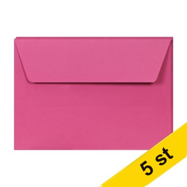 Clairefontaine Kuvert 120g C6 | intensiv rosa | Clairefontaine | 5st 26576C 250333 - 1
