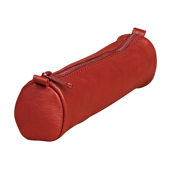 Clairefontaine Pennfodral litet runt | rött läder | 18,5 x 4cm | Clairefontaine Age 77030C 250462 - 1