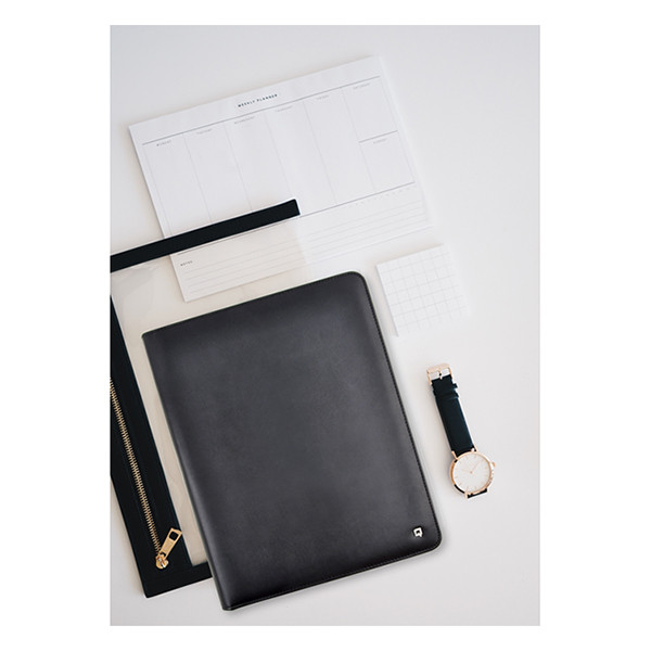 Konferensmapp A4 i läder | Desq | svart 400790 - 2