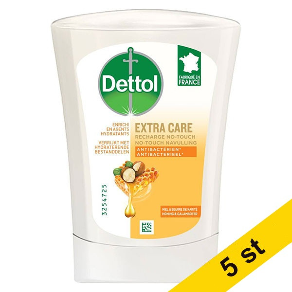 Handtvål refill 250ml | Dettol No-Touch Extra Care Honey & Shea butter | 5st SDE01096 - 1