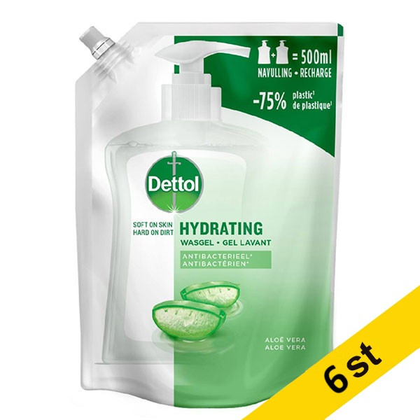 Handtvål refill 500ml | Dettol Aloe Vera | 6st SDE01100 - 1