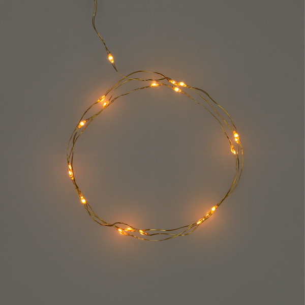 Dew drop ljusslinga | 1m | batteridriven | guld [123ink] LDR07321 - 2