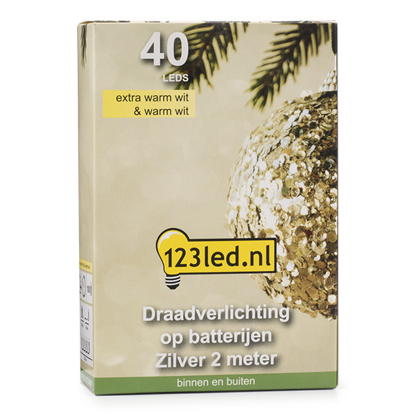 Dew drop ljusslinga | 2m | batteridriven | silver [123ink] LDR07280 - 5