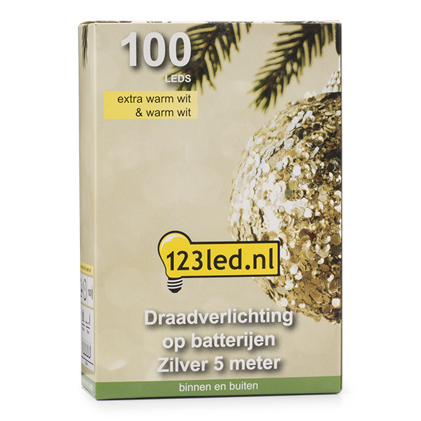 Dew drop ljusslinga | 5m | batteridriven | silver [123ink] LDR07281 - 5