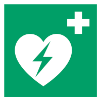Varningsskylt AED 200mm x 200mm | Djois 234853