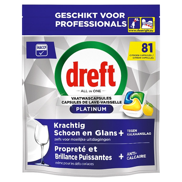 Diskmaskinstabletter 81st | Dreft Professional All-in-1 Platinum Citron SDR08731 - 1