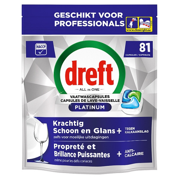 Diskmaskinstabletter 81st | Dreft Professional All-in-1 Platinum SDR08729 - 1