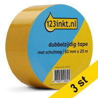 Dubbelhäftande tejp med släppskikt | 50mm x 25m | 123ink | 3st