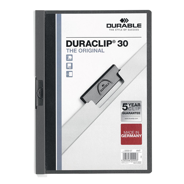 Durable Klämmapp A4 | Durable Duraclip | antracit 220057 310142 - 1