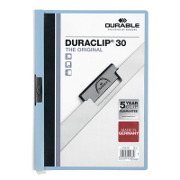Klämmapp A4 | Durable Duraclip | blå | 30ark 310137