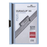Klämmapp A4 | Durable Duraclip | blå | 60ark 310143