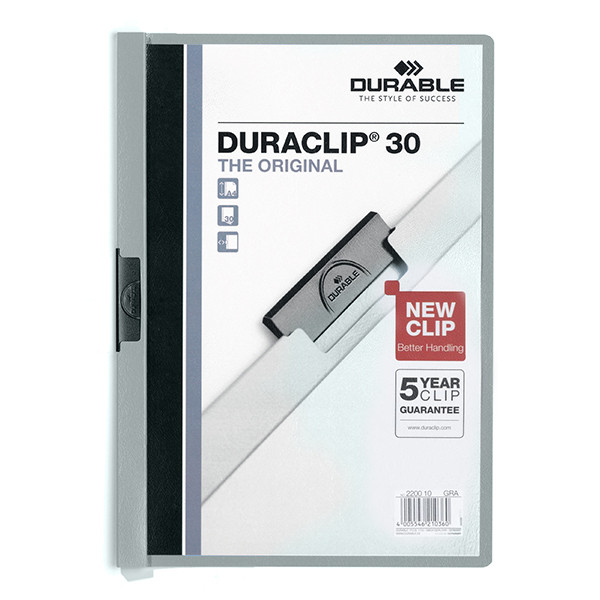 Klämmapp A4 | Durable Duraclip | grå | 30ark 310138 - 1