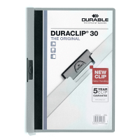 Klämmapp A4 | Durable Duraclip | grå | 30ark 310138