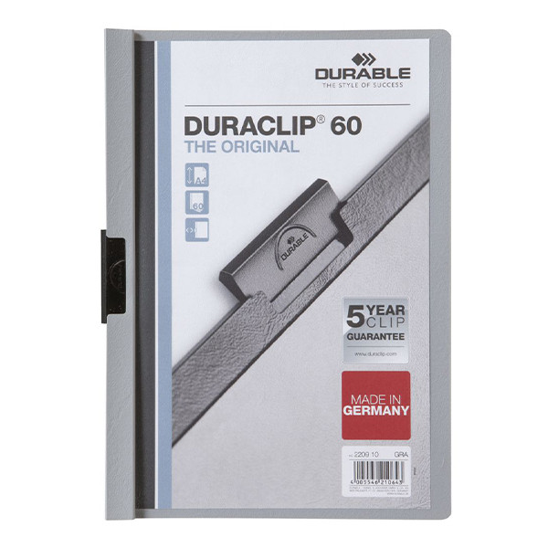 Durable Klämmapp A4 | Durable Duraclip | grå 220910 310145 - 1
