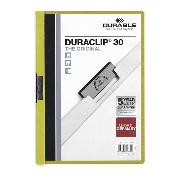 Durable Klämmapp A4 | Durable Duraclip | grön 220005 310044 - 1