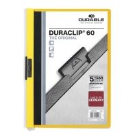 Klämmapp A4 | Durable Duraclip | gul | 60ark 310048