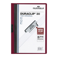 Klämmapp A4 | Durable Duraclip | mörkröd | 30ark 310140
