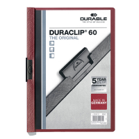 Klämmapp A4 | Durable Duraclip | mörkröd | 60ark 310147