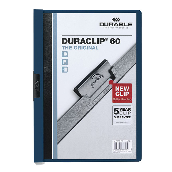 Klämmapp A4 | Durable Duraclip | nattblå | 60ark 310146 - 1