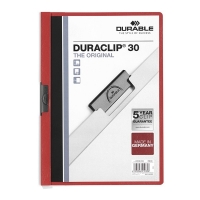 Klämmapp A4 | Durable Duraclip | röd | 30ark 310042