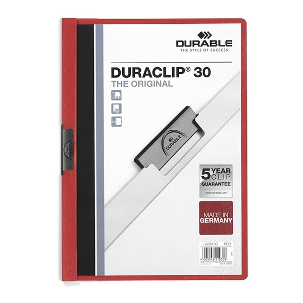 Durable Klämmapp A4 | Durable Duraclip | röd 220003 310042 - 1