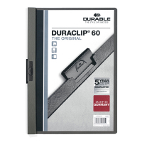 Klämmapp A4 | Durable Duraclip | stenkol | 60ark 310149