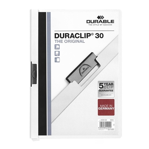 Durable Klämmapp A4 | Durable Duraclip | vit 220002 310041 - 1