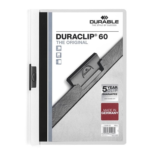 Durable Klämmapp A4 | Durable Duraclip | vit 220902 310046 - 1