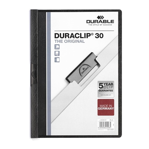 Klämmapp A4 30 ark | Durable Duraclip svart 310040 - 1