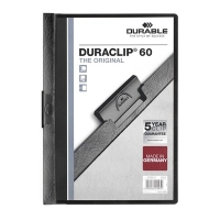 Klämmapp A4 60 ark | Durable Duraclip svart 310045