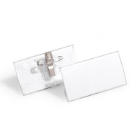 Namnskyltshållare med kombiklämma | 75 x 40mm | Durable | 25st 310085