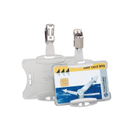 Namnskyltshållare med kombiklämma | 84 x 54mm | Durable | 25st 310080