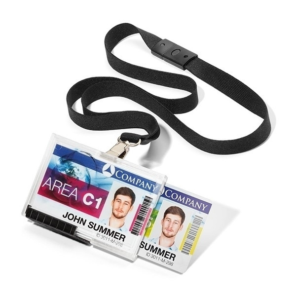 Textilband med duo-korthållare | Durable | svart | 10st 310032 - 1