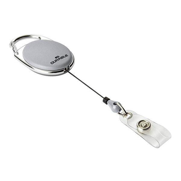 Durable rulle med tryckknappsögla | grå | 10st 310096 - 1