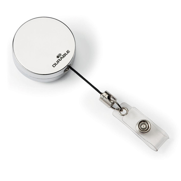Durable rulle med tryckknappsögla | metall/silver 310099 - 1