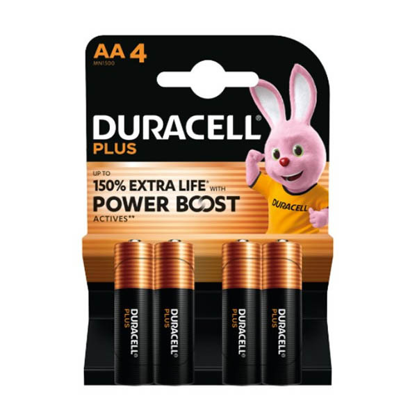 Duracell Plus Power Boost 150% Extra Life AA MN1500 batterier 4 st ADU00394 - 1