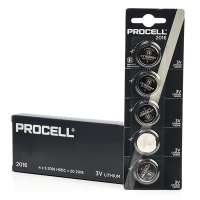Duracell Procell CR2016 Lithium knappcellsbatteri | 5-pack 208-202 208-204 208-206 BR2016 BR2016-1W ADU00220