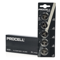 Duracell Procell CR2025 Lithium knappcellsbatteri | 5-pack 208-205 5003LC BR2025 BR2025-1W CR2025 ADU00218