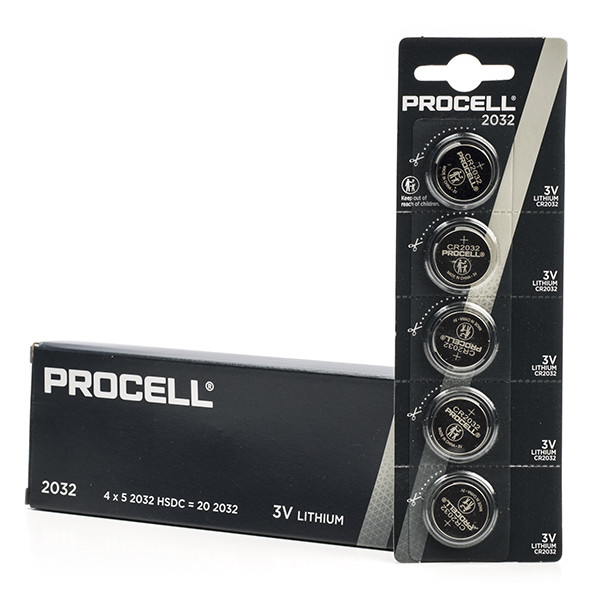 Duracell Procell CR2032 Lithium knappcellsbatteri 5st ADU00219 - 1