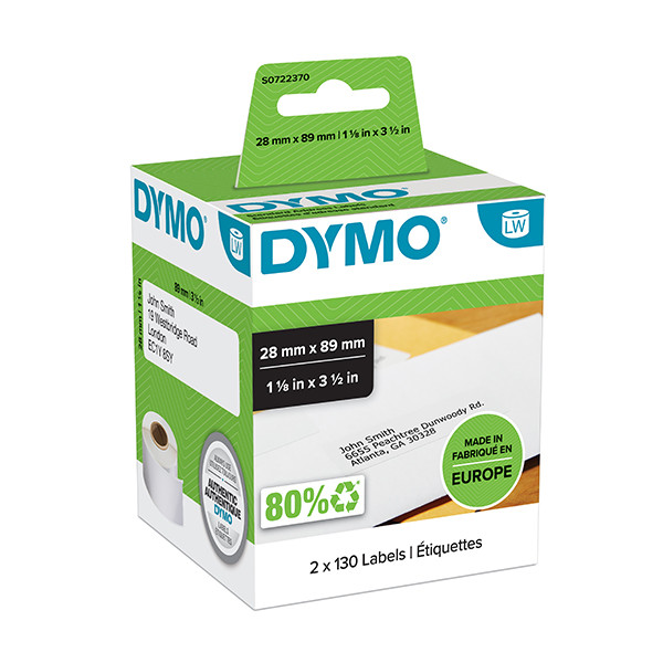> Dymo S0722370 | 99010 | adressetiketter (original) | 2st 088500 - 1
