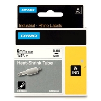 | Dymo S0718260 | 18051 | IND Rhino | Heat Shrink | svart text - vit tejp | 6mm (original) 088694