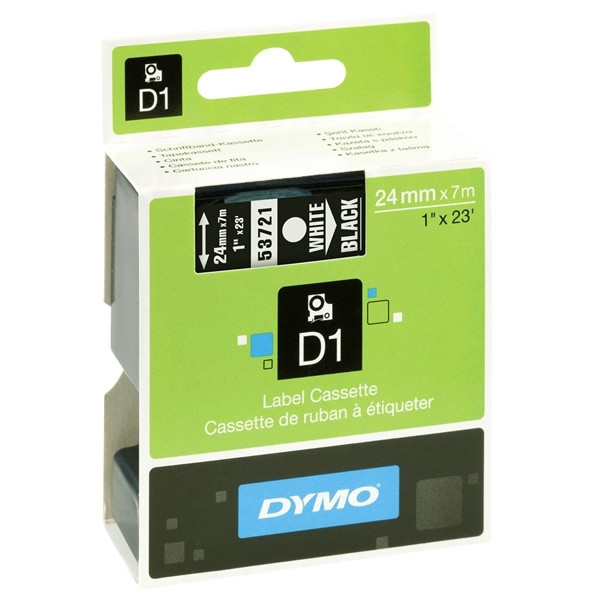 | Dymo S0721010 | 53721 | vit text - svart tejp | 24mm (original) 088438 - 1