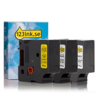 Dymo | IND Rhino | multipack | svart text - vit/gul tejp | 19mm (varumärket 123ink) 18057C 18433C 18445C 089234