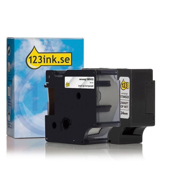 Dymo | IND Rhino | multipack | svart text - vit/transparent | 24mm (varumärket 123ink) 1734523C 1805433C 089239 - 1