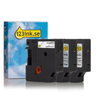Dymo | IND Rhino | multipack | svart text - vit/transparent/metallic tejp | 12mm (varumärket 123ink)​​​​​​​ 18483C 18486C 622289C 089232