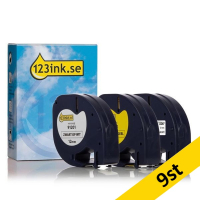 Dymo | LetraTAG | multipack | svart text - vit/transparent/gul tejp | 12mm (varumärket 123ink) | 9st 089277