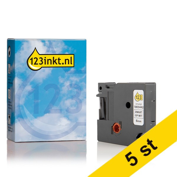 Dymo 1805442 | IND Rhino | svart text - vit tejp | 6mm (varumärket 123ink) | 5st 1805442C 650595 - 1