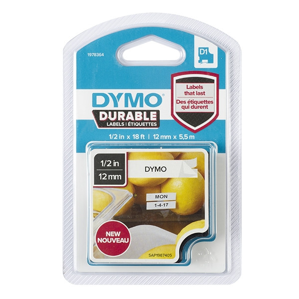 Dymo 1978364 | tejp | svart text - vit tejp | 12mm (original) 1978364 089128 - 1