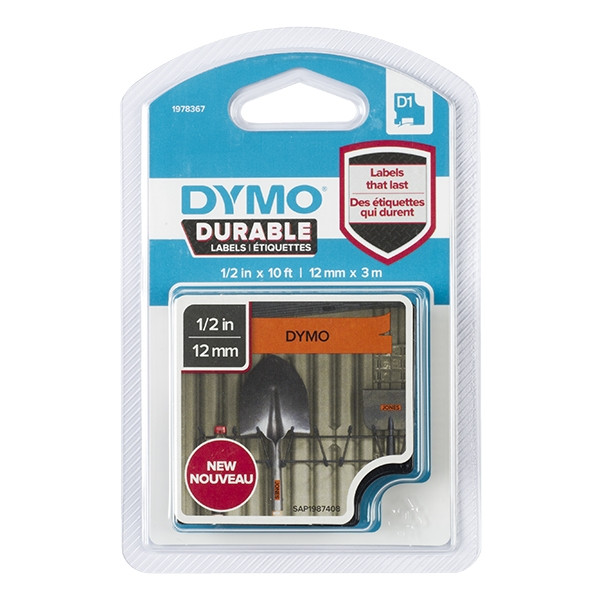 Dymo 1978367 | tejp | svart text - orange tejp | 12mm (original) 1978367 089134 - 1